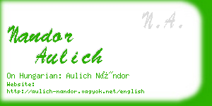 nandor aulich business card